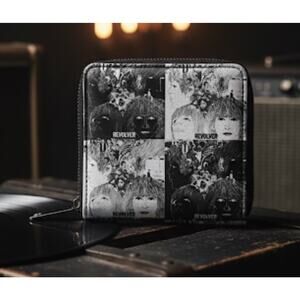Loungefly The Beatles Revolver Album Cover Art Wallet Zip Around Black White
